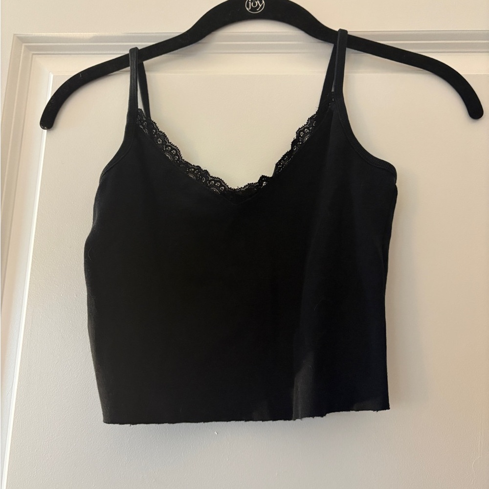 Topshop Black Cami with Lace Detail